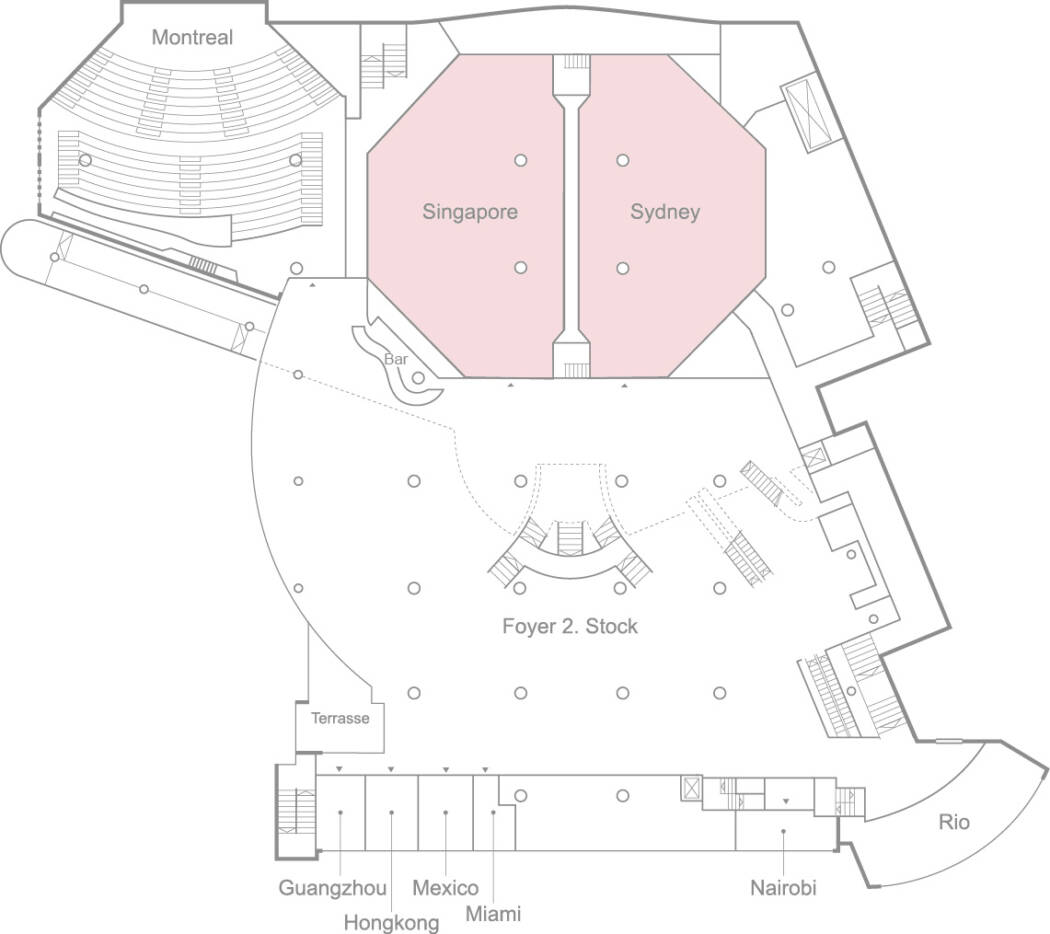 Congress Center Basel Singapore and Sydney rooms